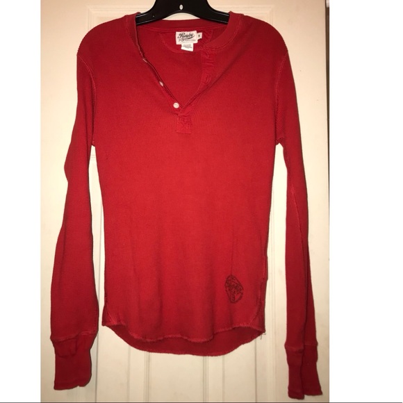 womens red thermal shirt